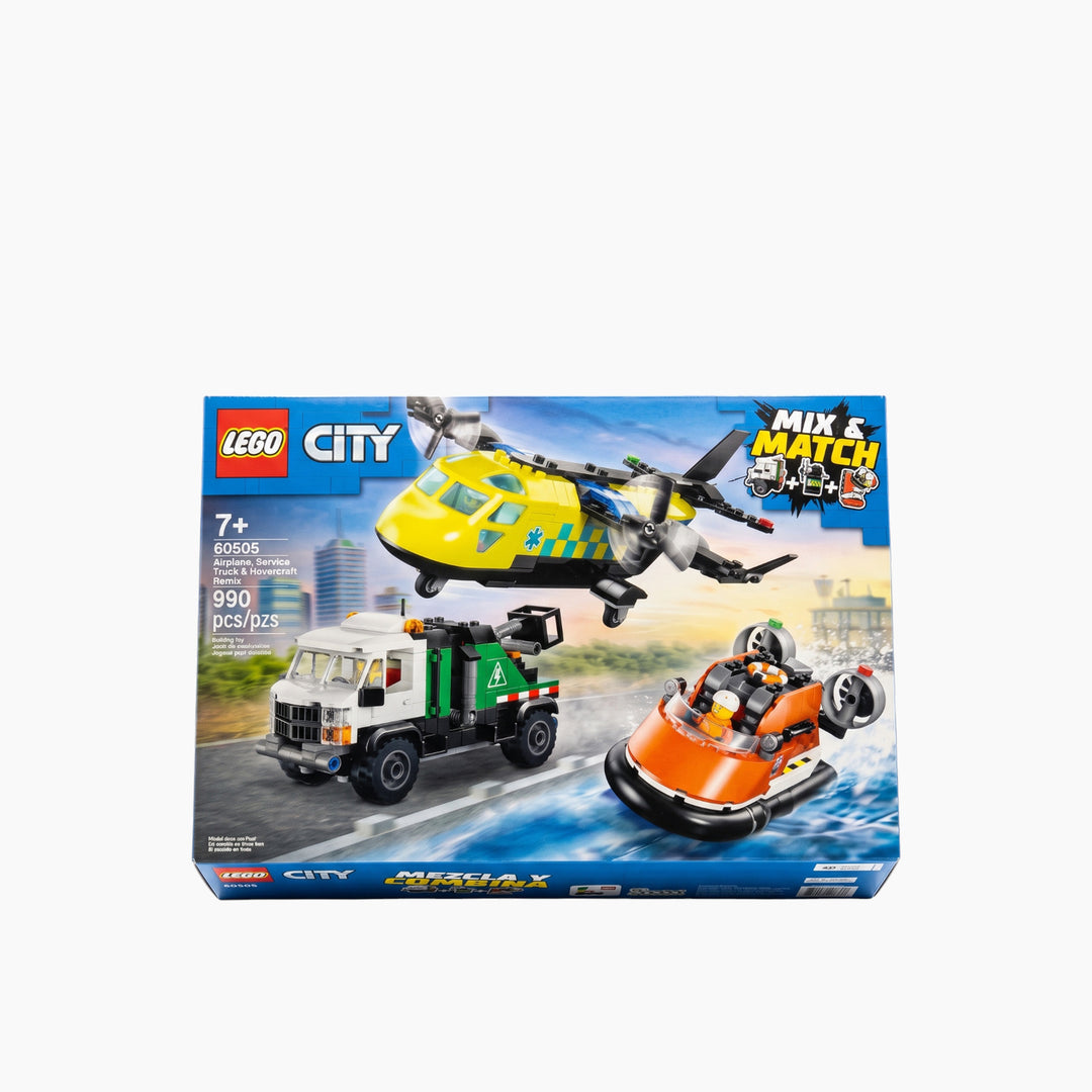 LEGO Airplane, Service Truck &amp; Hovercraft Remix- 990 Pcs