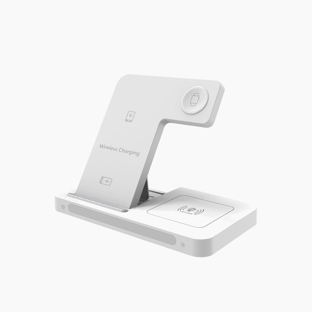 Lenyes 3 in 1 foldable wireless charger in white