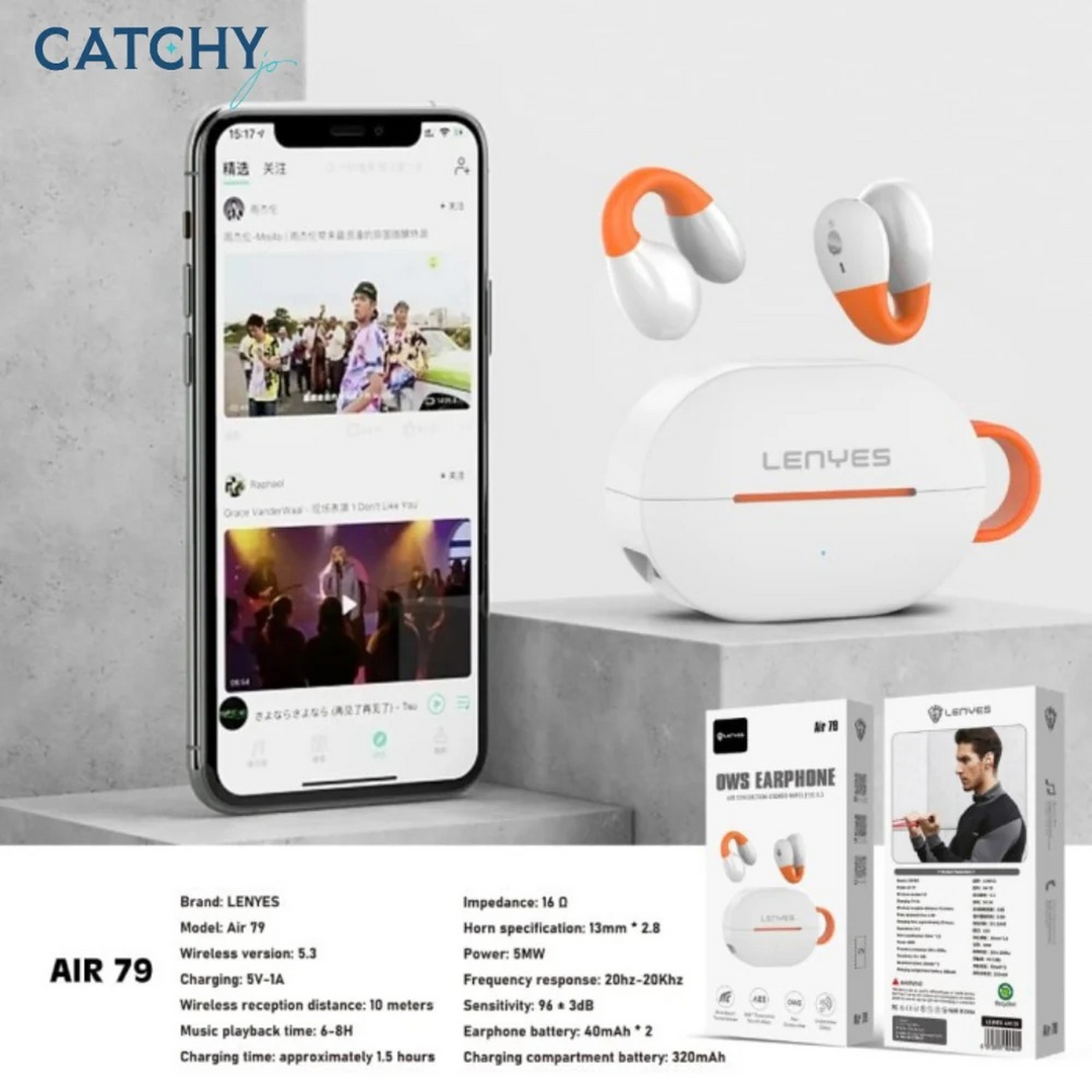 LENYES Air 79 TWS wireless earbuds with 250mAh charging compartment