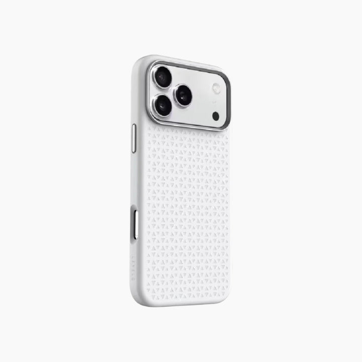 LEVELO Flora MagSafe Liquid Silicone Case for iPhone 17 Pro in silver