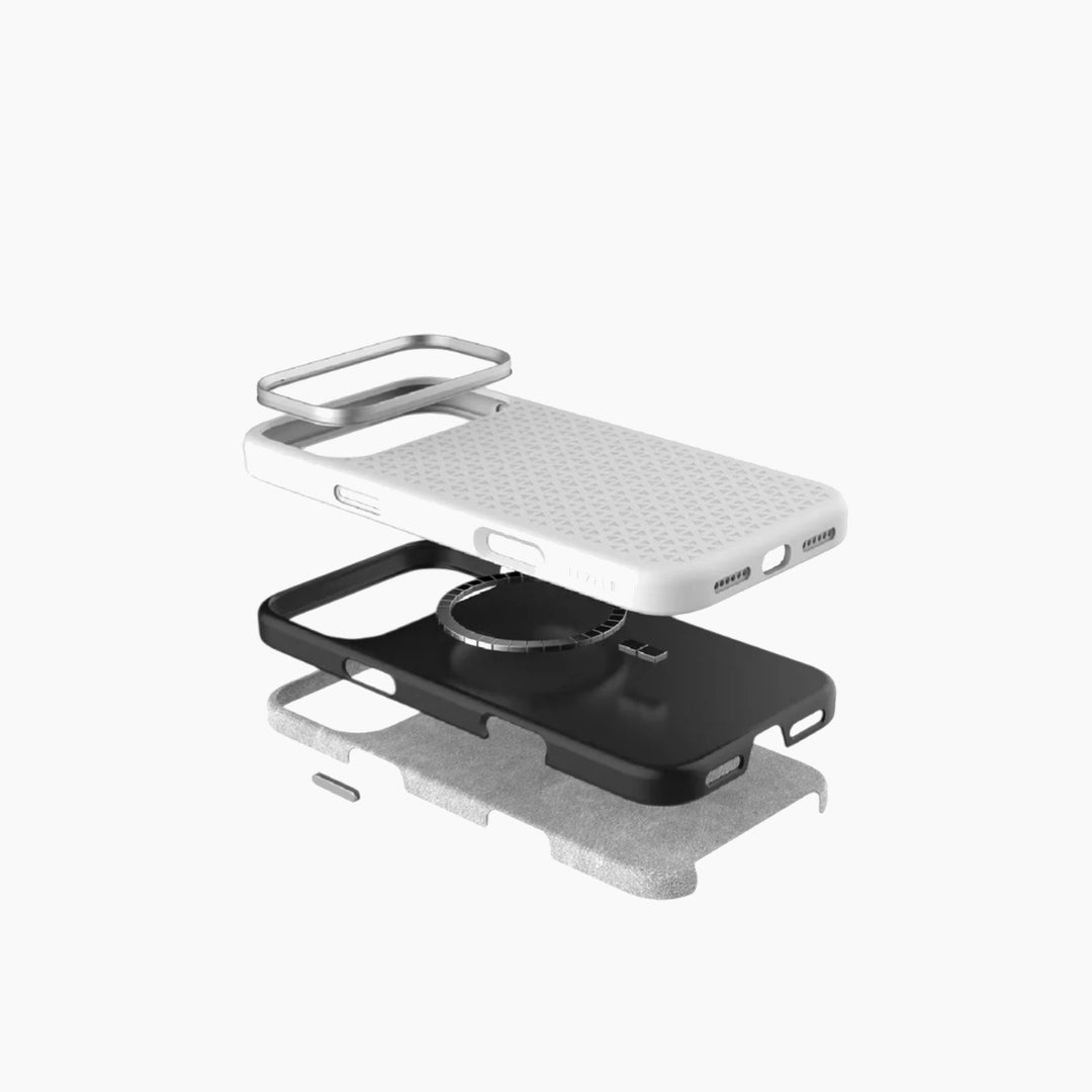 LEVELO Flora MagSafe Liquid Silicone Case in silver
