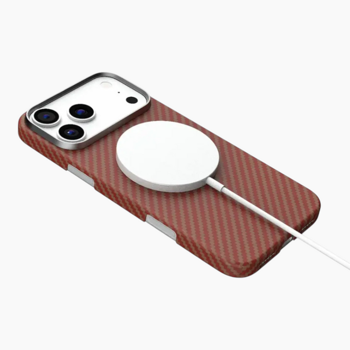 LEVELO Sergei Aramid Fiber iPhone Case with shock-resistant bumper