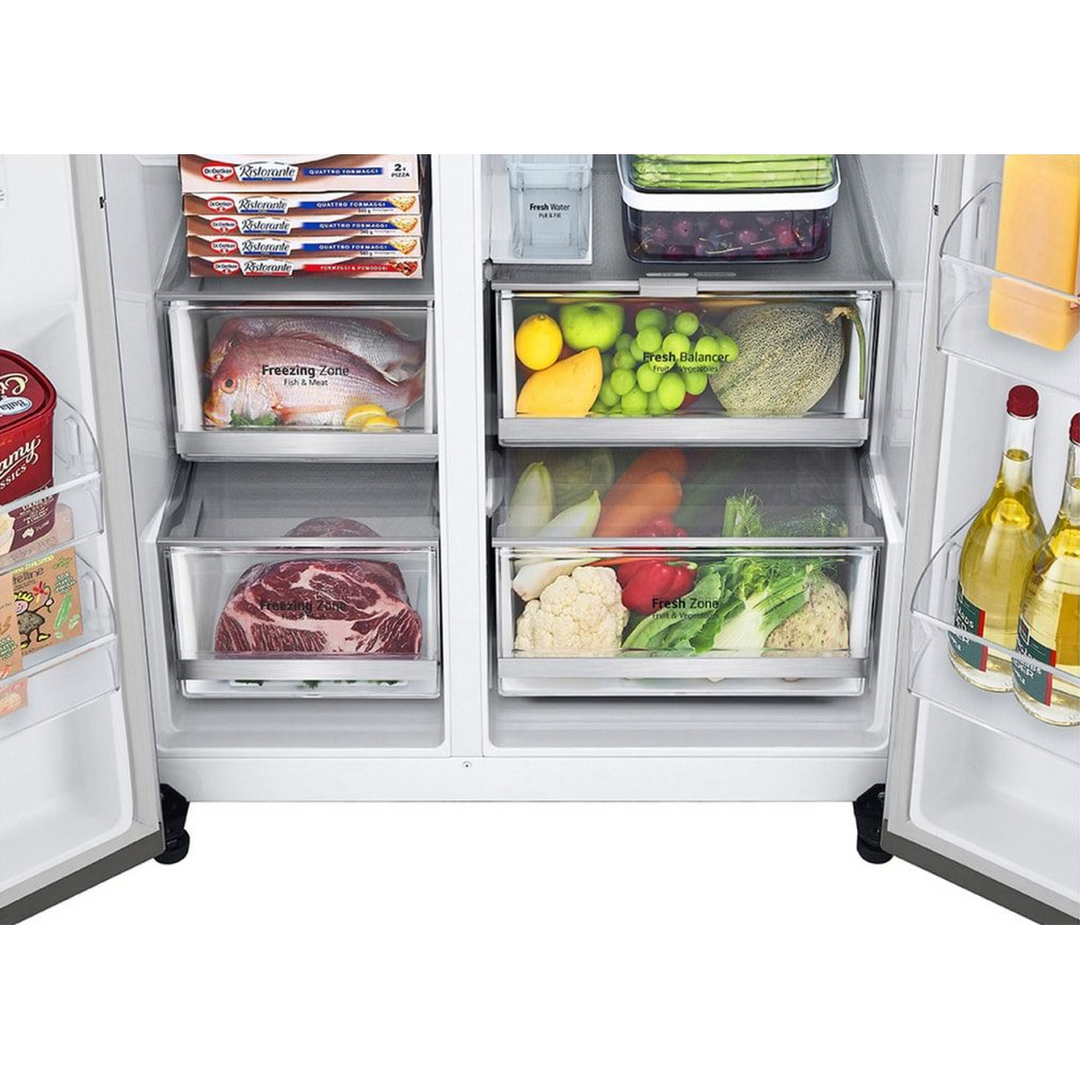 LG Door-in-Door ThinQ Side By Side 674L UV Nano Silver