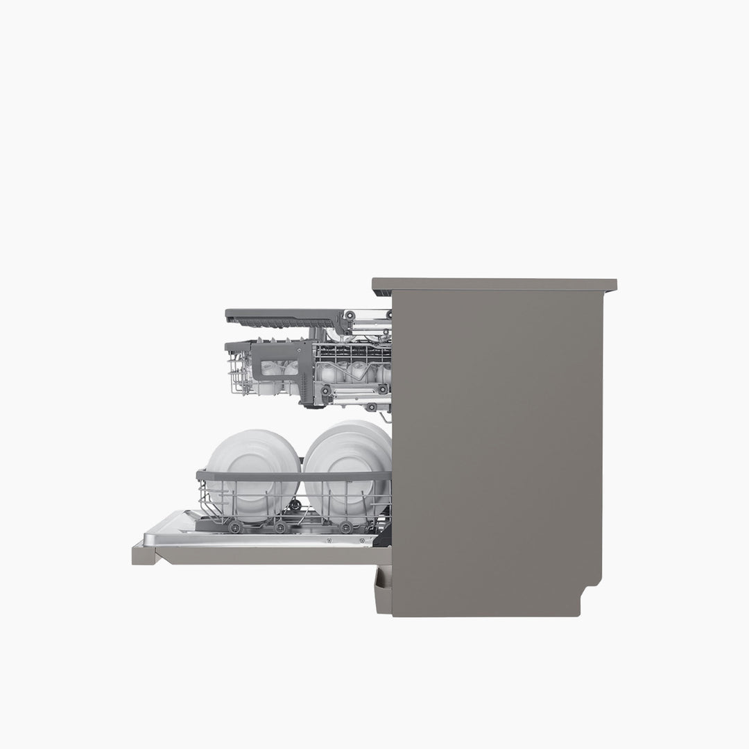 LG QuadWash Steam Dishwasher,14 Place Settings ThinQ Platinum Silver