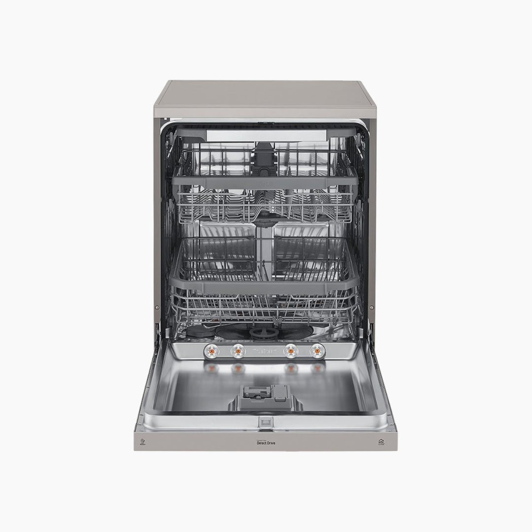 LG QuadWash Steam Dishwasher,14 Place Settings ThinQ Platinum Silver