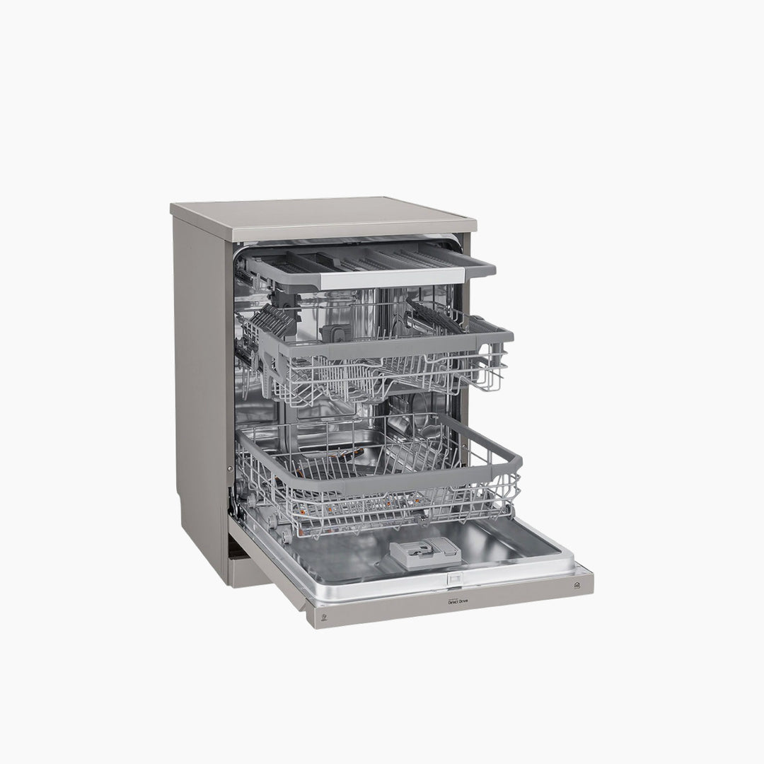 LG QuadWash Steam Dishwasher,14 Place Settings ThinQ Platinum Silver