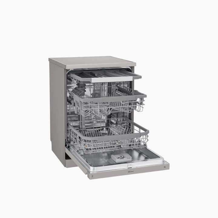 LG QuadWash Steam Dishwasher,14 Place Settings ThinQ Platinum Silver