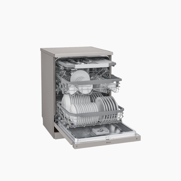 LG QuadWash Steam Dishwasher,14 Place Settings ThinQ Platinum Silver