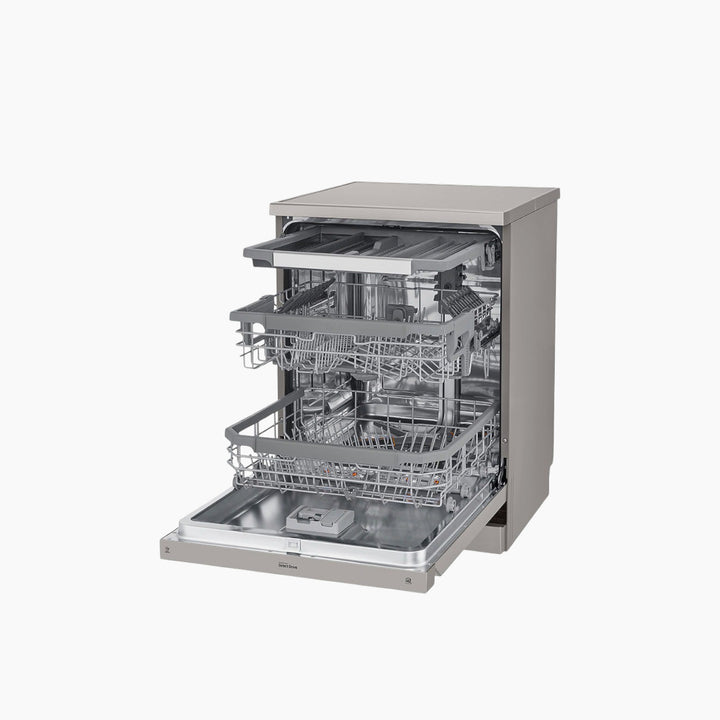 LG QuadWash Steam Dishwasher,14 Place Settings ThinQ Platinum Silver