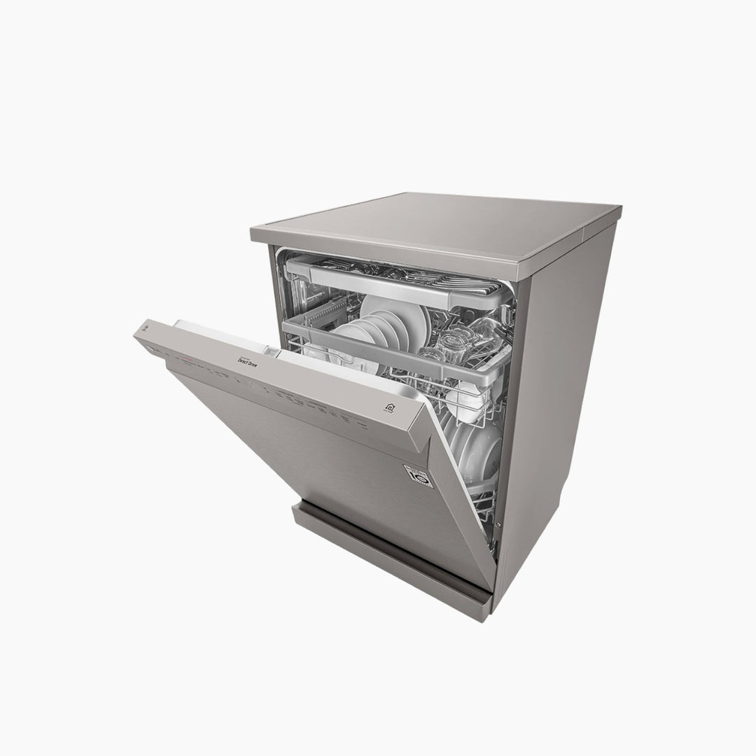 LG QuadWash Steam Dishwasher,14 Place Settings ThinQ Platinum Silver