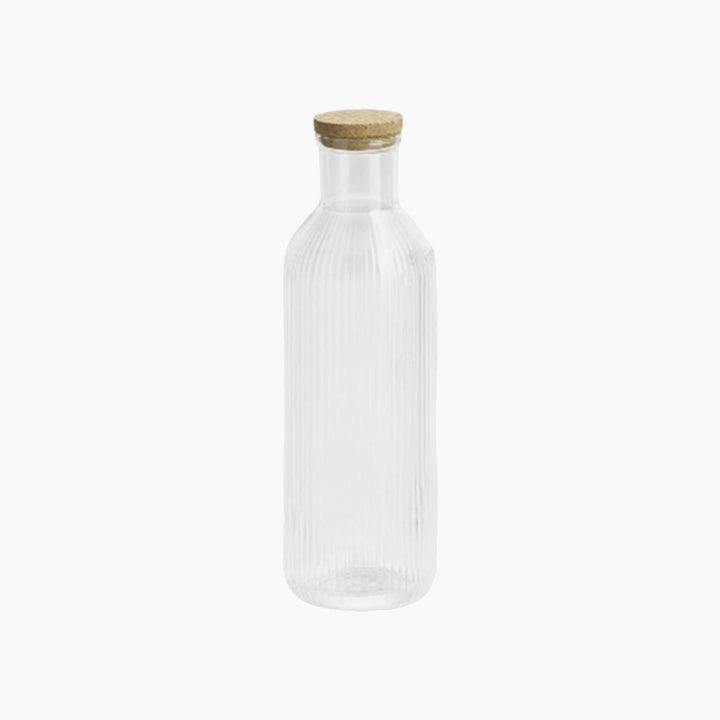 APS Lines Glass Carafe with Cork Lid Dia H 27.5cm