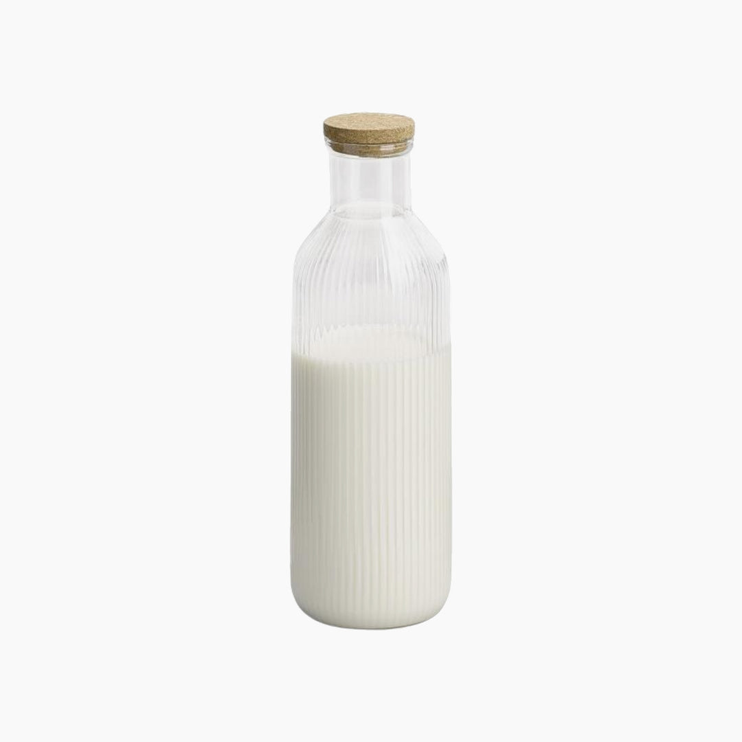 APS Lines Glass Carafe with Cork Lid Dia H 27.5cm