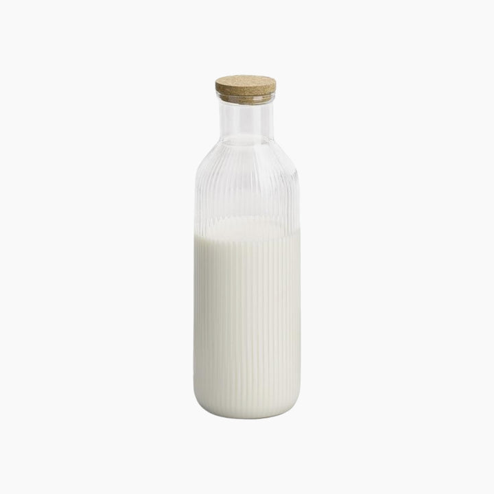 APS Lines Glass Carafe with Cork Lid Dia H 27.5cm