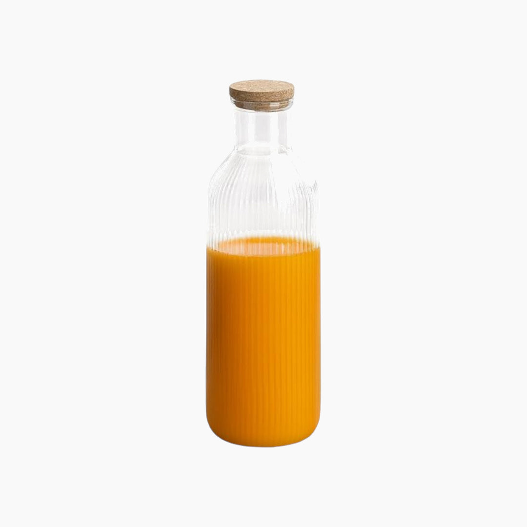 APS Lines Glass Carafe with Cork Lid Dia H 27.5cm