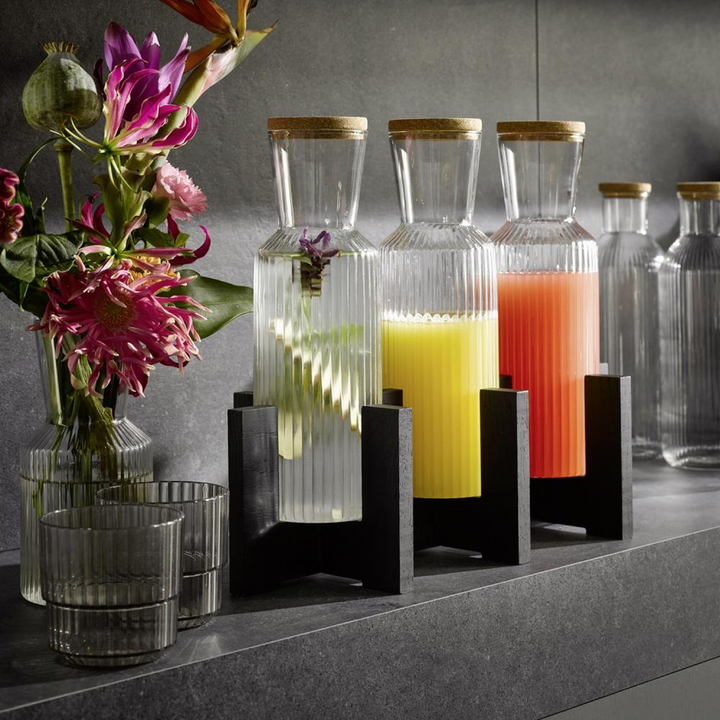 APS Lines Glass Carafe with Cork Lid Dia