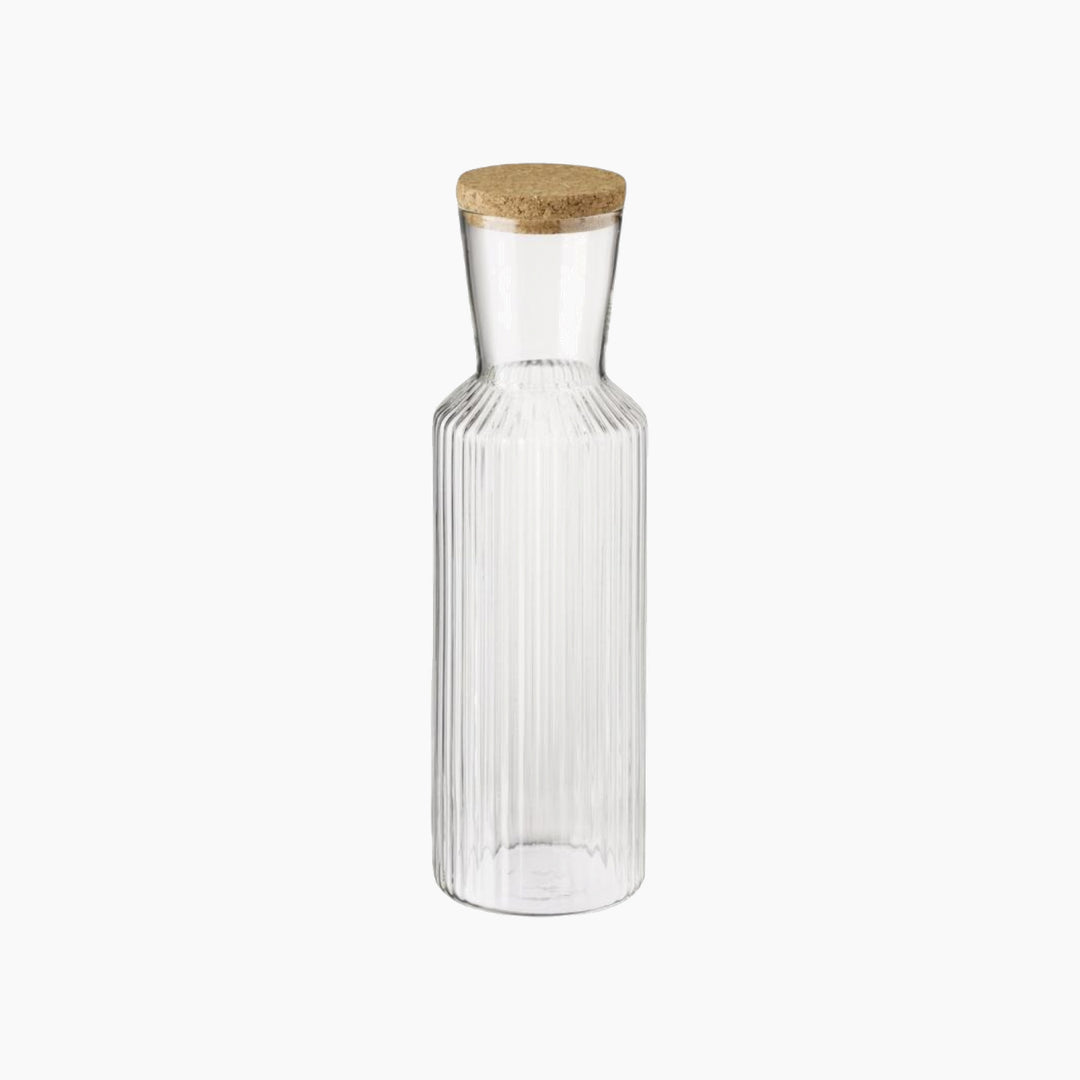 APS Lines Glass Carafe with Cork Lid Dia