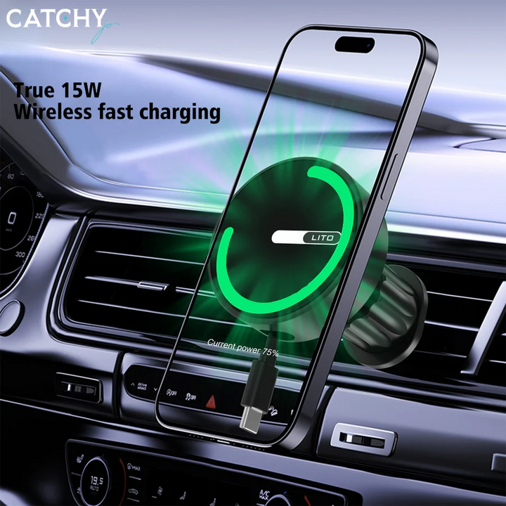 LITO LT-W06 15W magnetic wireless charging car phone holder