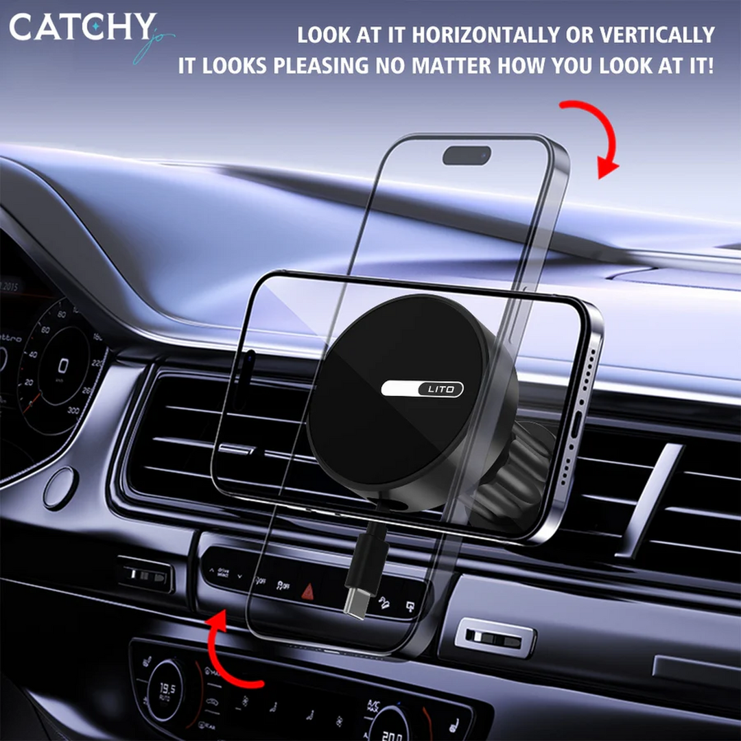LITO LT-W06 15W magnetic wireless charging car phone holder