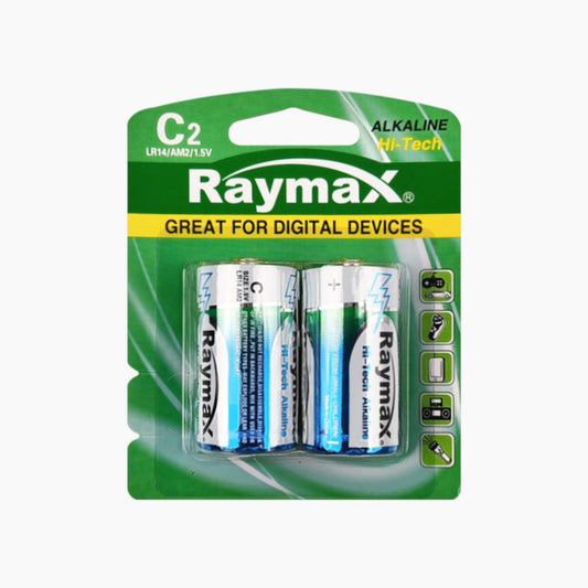 Raymax 1.5v AM2 Dry Super Alkaline LR14 C Electrical Batteries Pilas Alkalinas