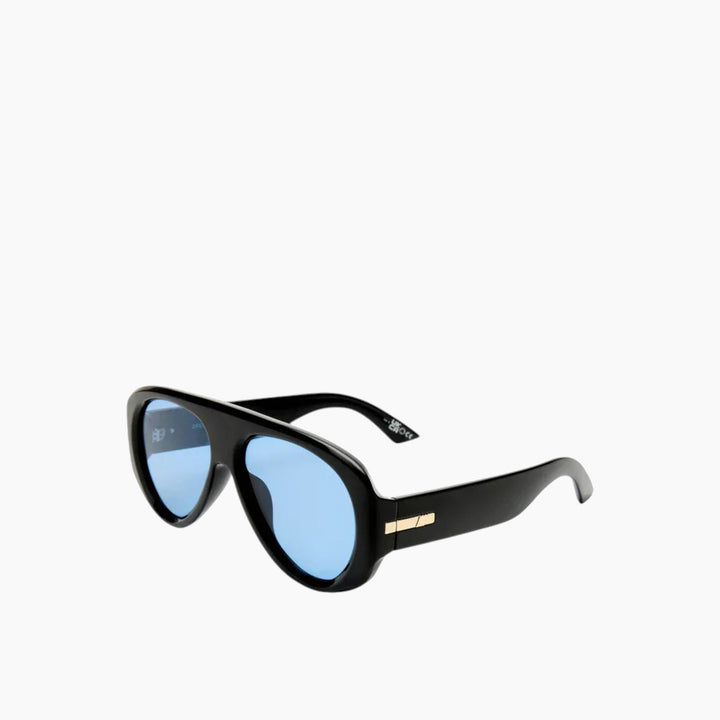 Le Specs Dream Boat Black Blue Mono Uni-Sex Aviator Sunglasses - HUNA