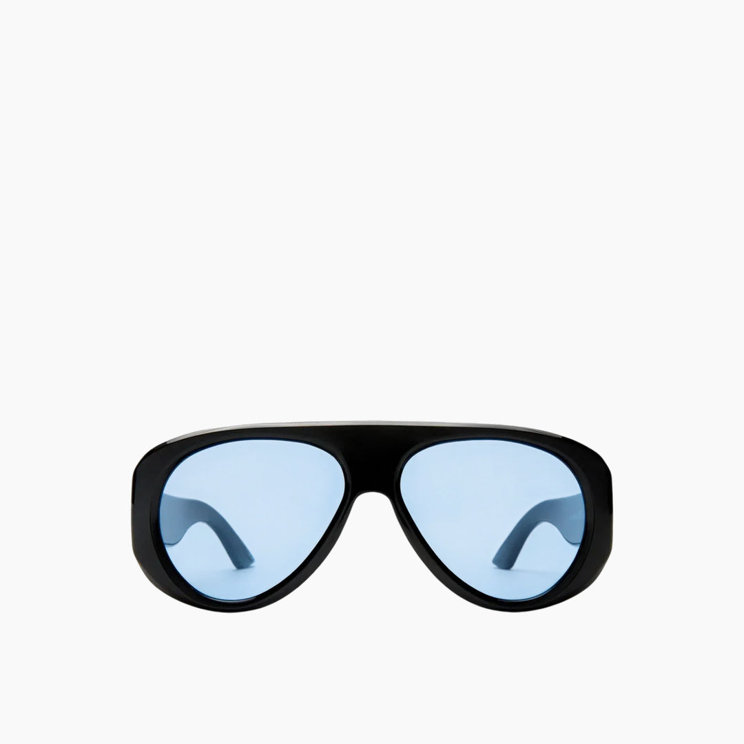 Le Specs Dream Boat Black Blue Mono Uni-Sex Aviator Sunglasses - HUNA