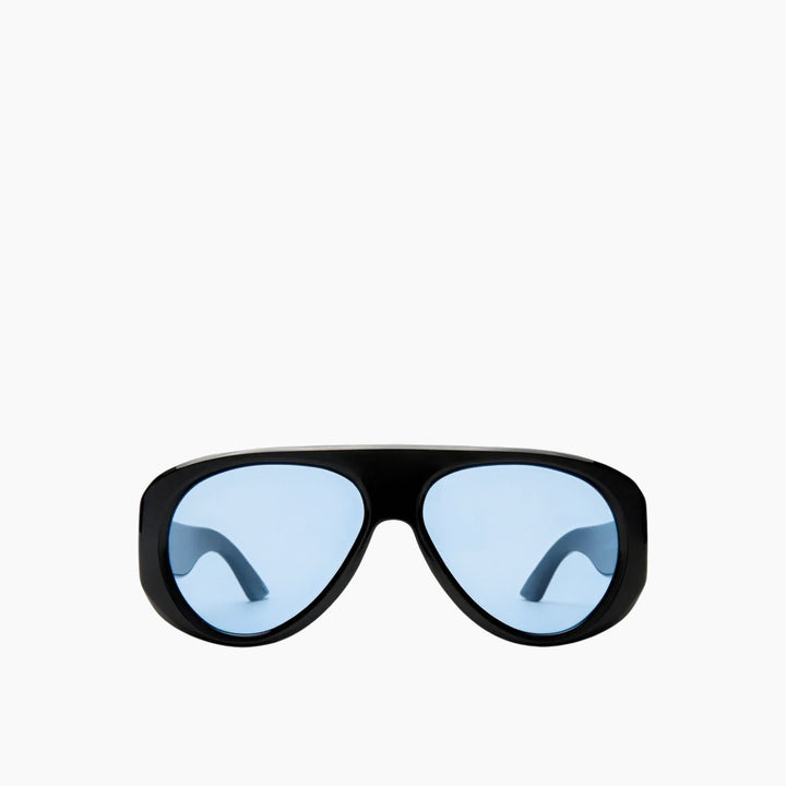 Le Specs Dream Boat Black Blue Mono Uni-Sex Aviator Sunglasses - HUNA