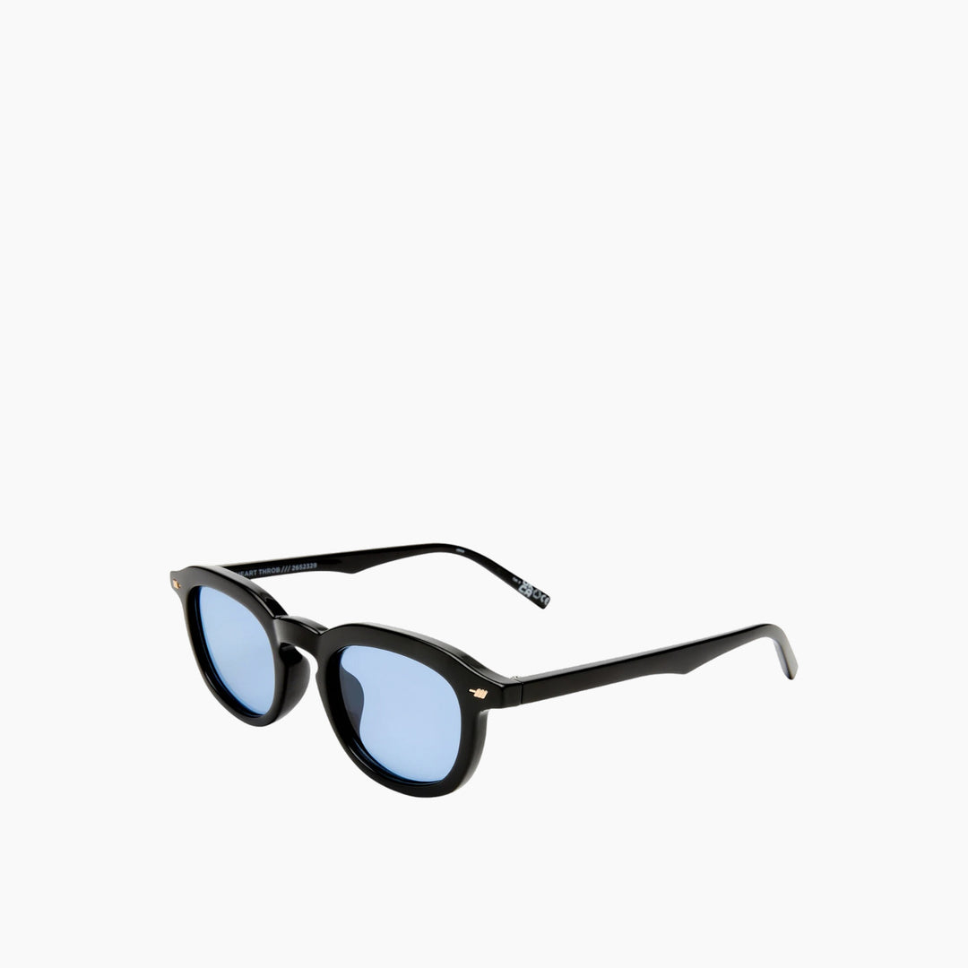 Le Specs Heart Throb Black Uni-Sex Round Sunglasses - HUNA