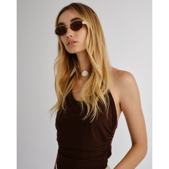 Luv Lou The Boston Tort Female Oval Sunglasses