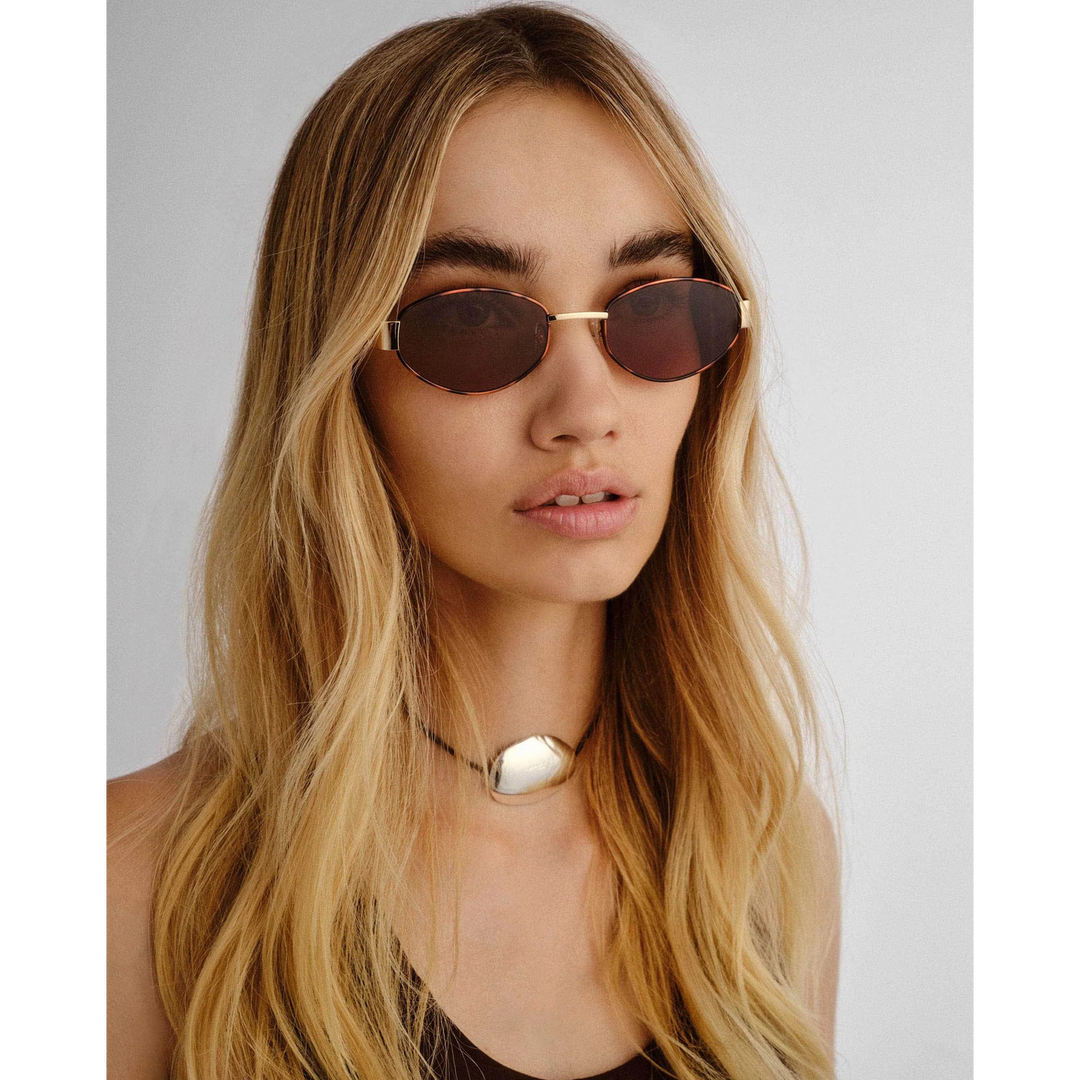 Luv Lou The Boston Tort Female Oval Sunglasses