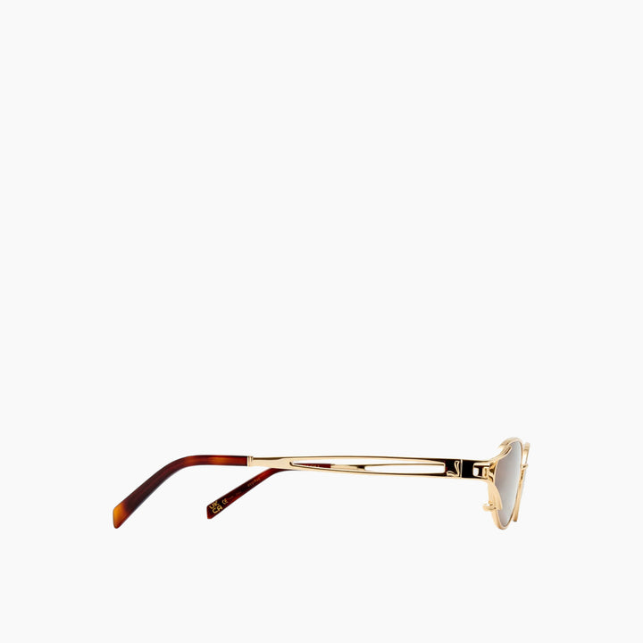 Luv Lou The Paloma Gold Brown Female Oval Sunglasses - HUNA
