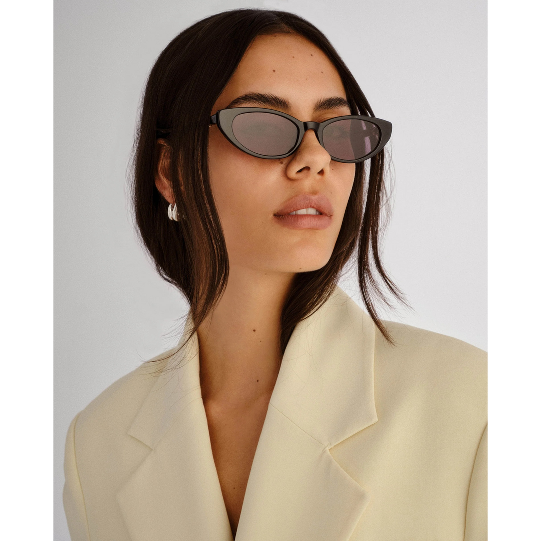 Luv Lou The Blair Black Female Cat-Eye Sunglasses - HUNA