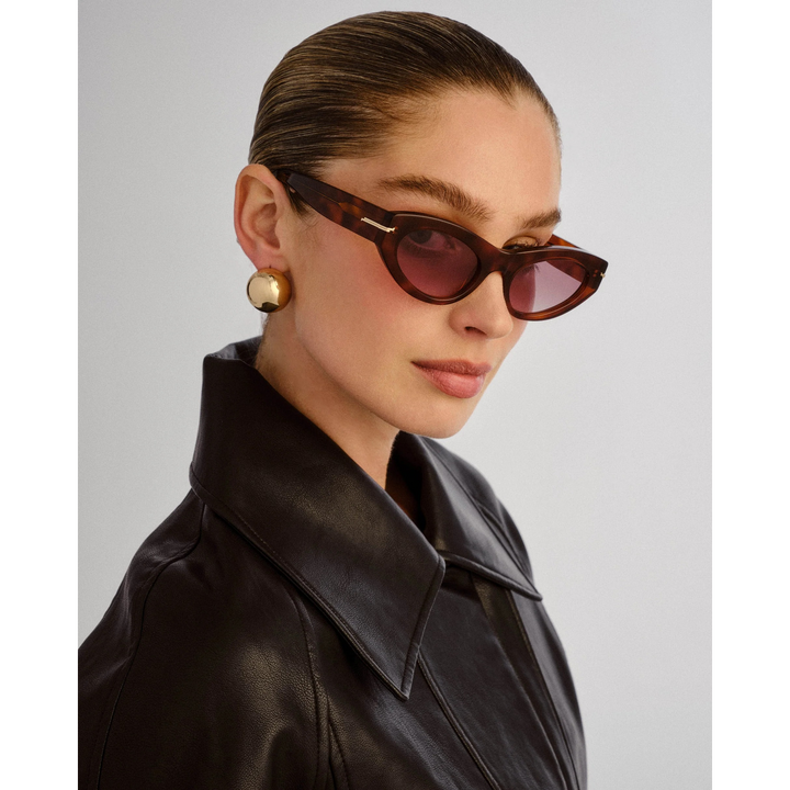 Luv Lou The Sofia Honey Tort Female Cat-Eye Sunglasses