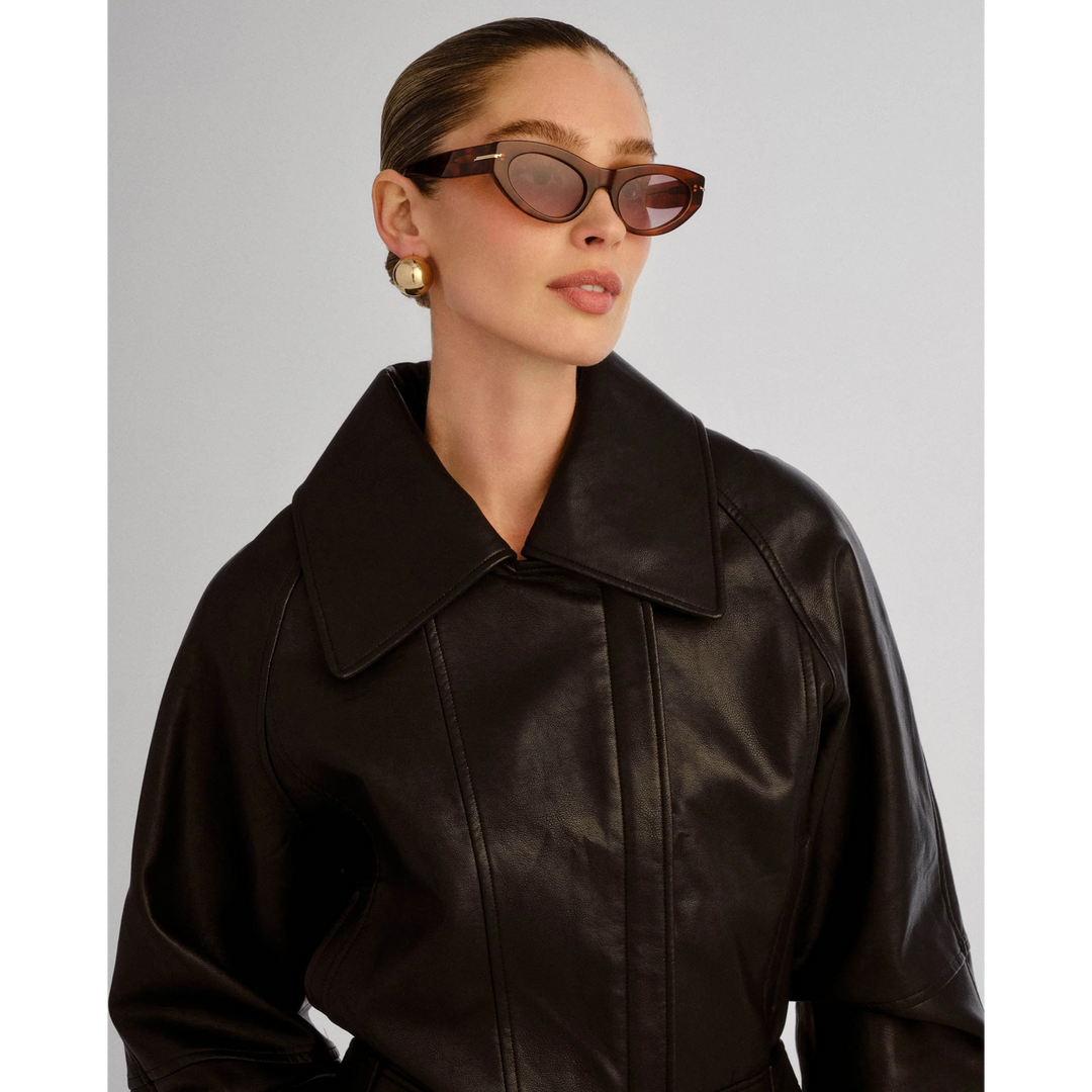 Luv Lou The Sofia Honey Tort Female Cat-Eye Sunglasses