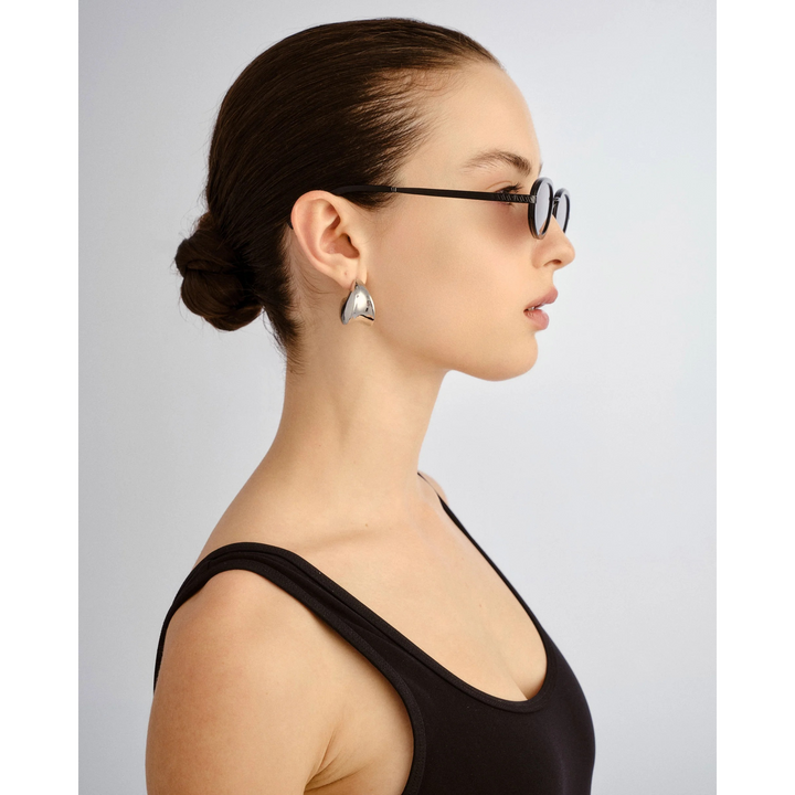 Luv Lou The Sage Black Female Oval Sunglasses