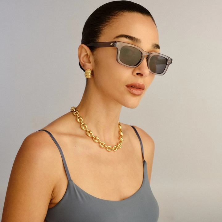 Le Specs Iceman Smoke Blue Uni-Sex Square Sunglasses - HUNA