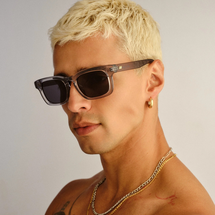 Le Specs Iceman Smoke Blue Uni-Sex Square Sunglasses - HUNA
