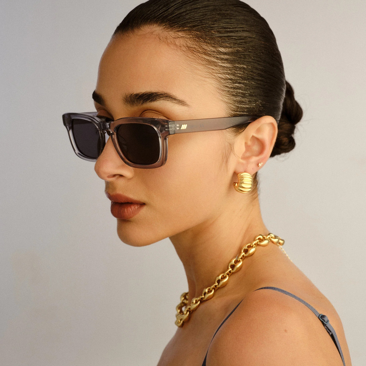 Le Specs Iceman Smoke Blue Uni-Sex Square Sunglasses - HUNA
