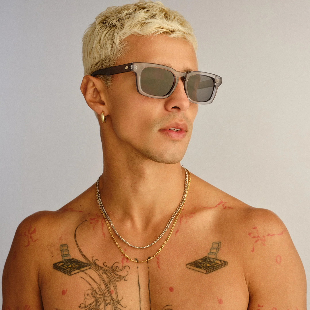 Le Specs Iceman Smoke Blue Uni-Sex Square Sunglasses - HUNA