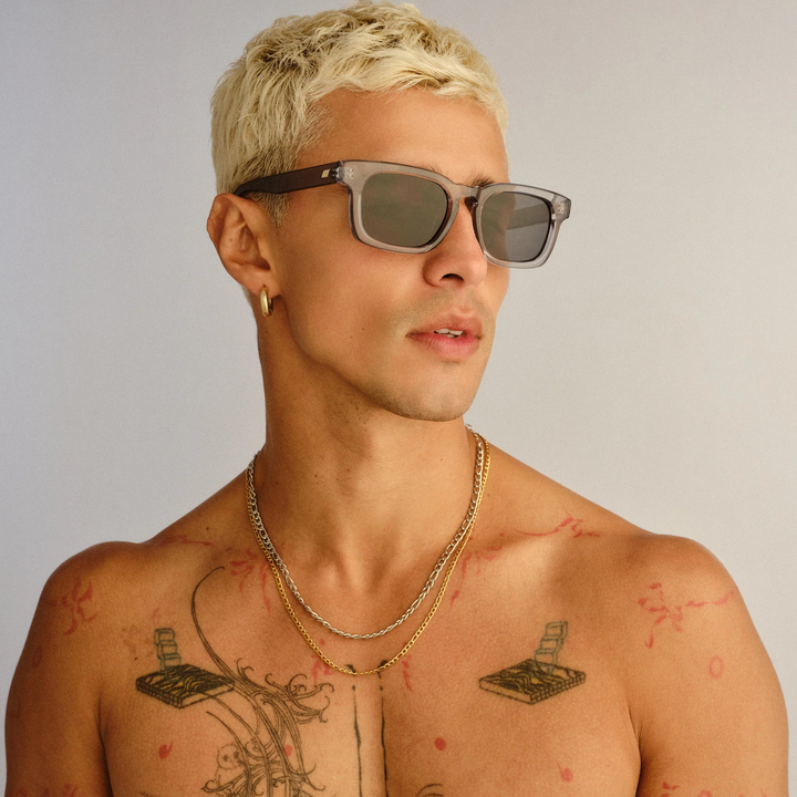 Le Specs Iceman Smoke Blue Uni-Sex Square Sunglasses - HUNA