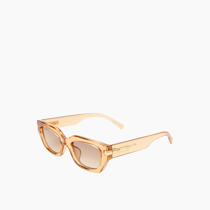 Le Specs Cubito Wide Fit Sand Female D-Frame Sunglasses - HUNA