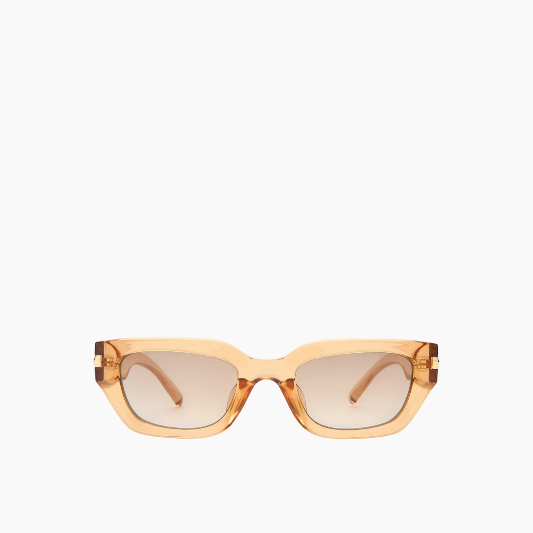 Le Specs Cubito Wide Fit Sand Female D-Frame Sunglasses - HUNA