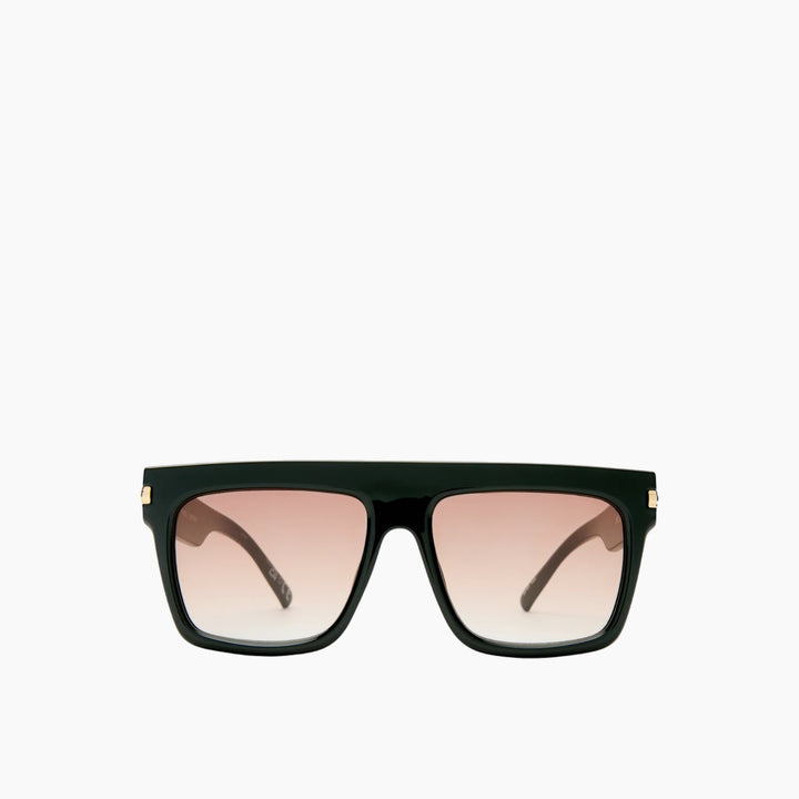 Le Specs Offside Wide Fit Dark Khaki Female Shield Sunglasses - HUNA