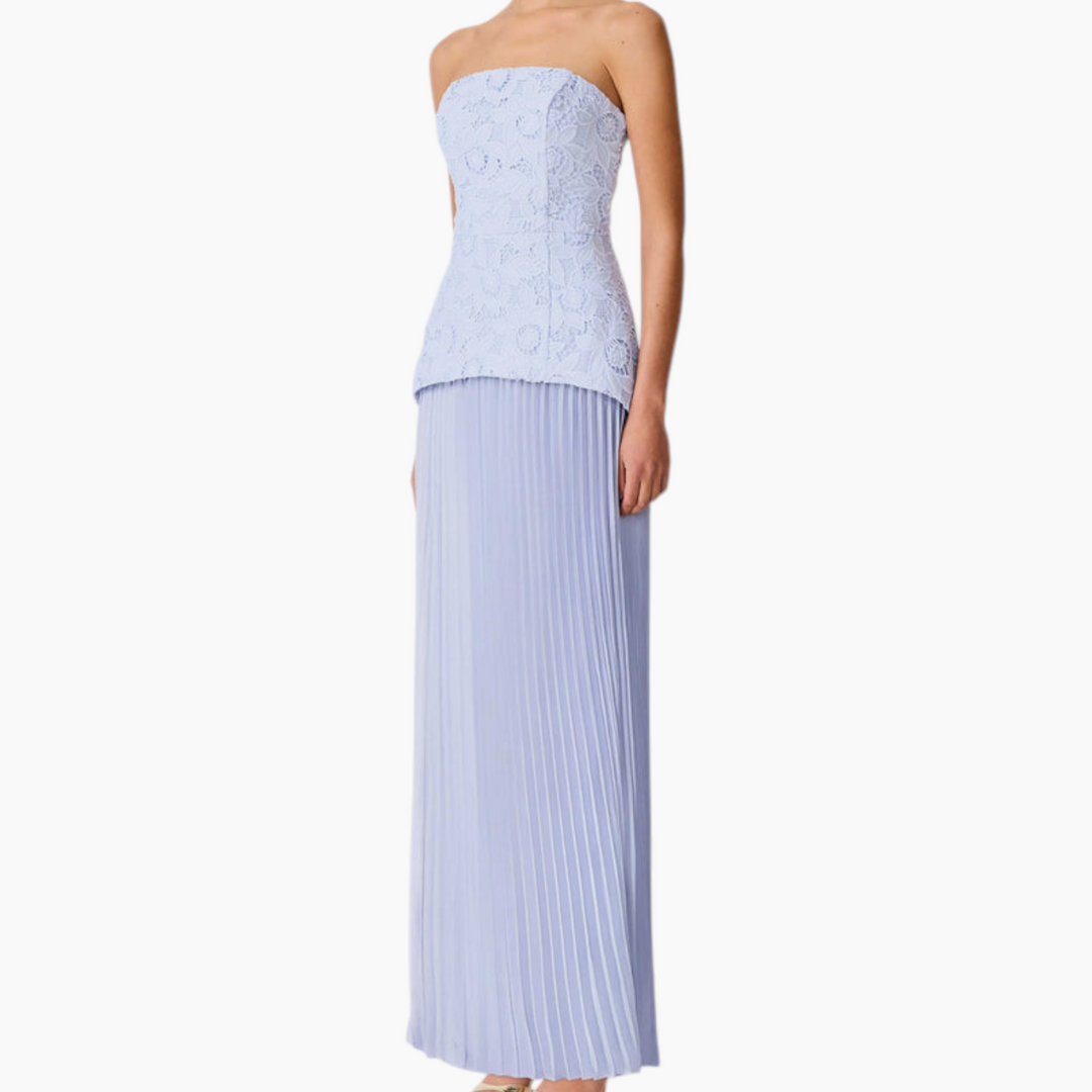 Elliatt Lacy Strapless Gown in Powder Blue