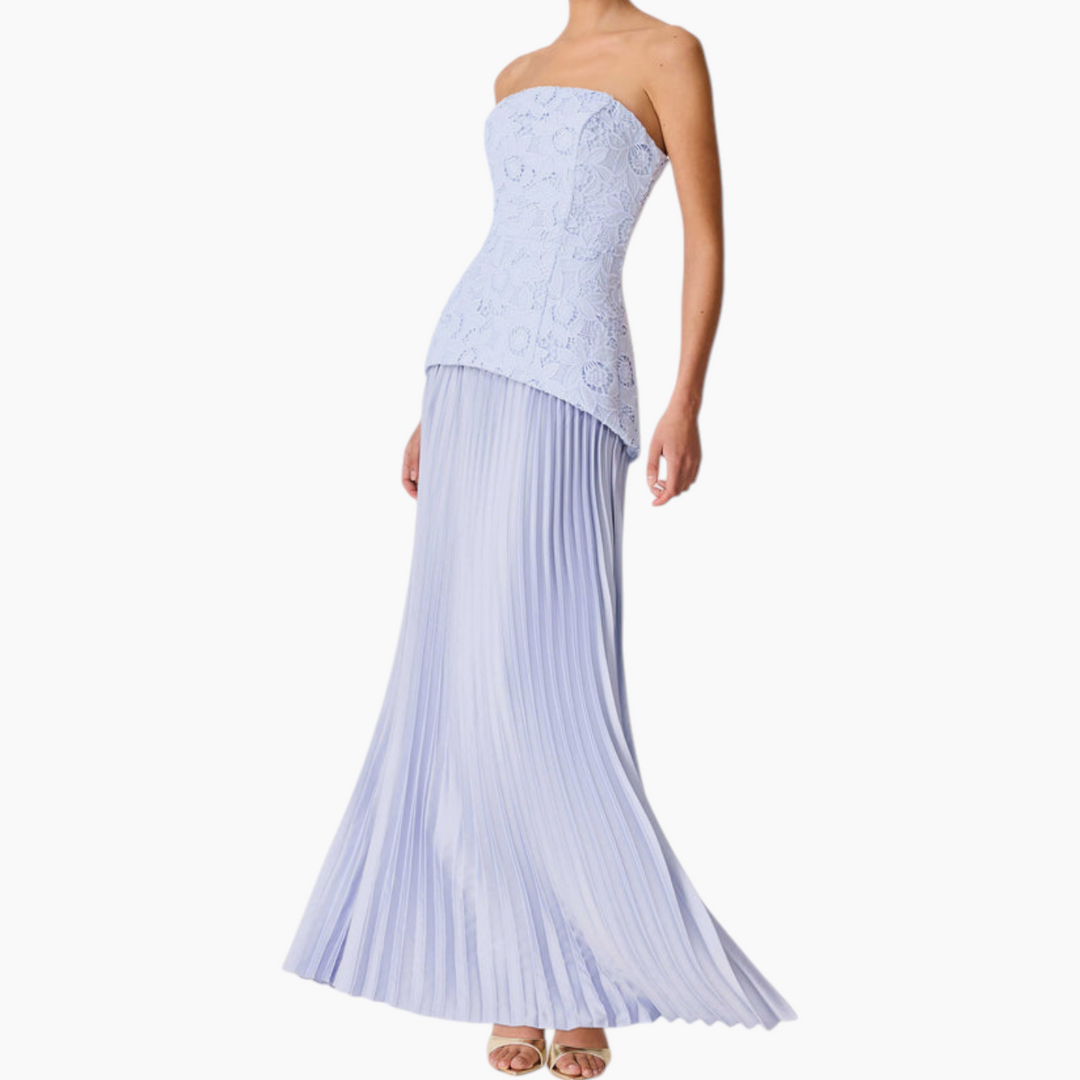 Elliatt Lacy Strapless Gown in Powder Blue