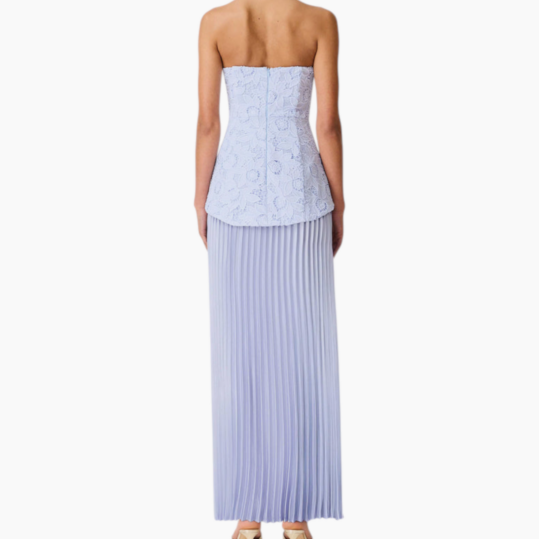 Elliatt Lacy Strapless Gown in Powder Blue