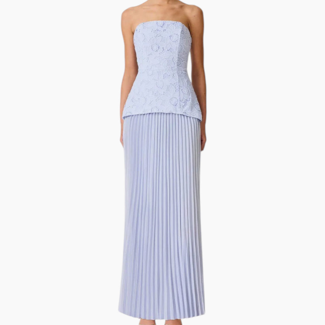 Elliatt Lacy Strapless Gown in Powder Blue
