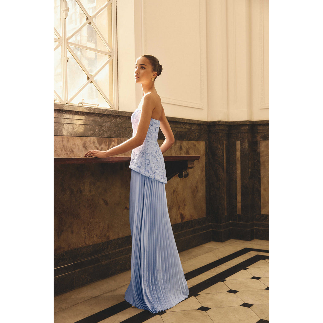 Elliatt Lacy Strapless Gown in Powder Blue