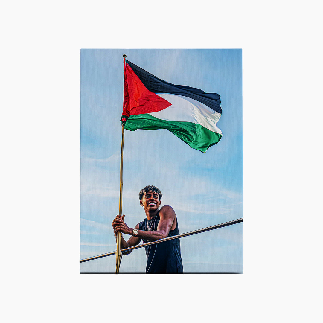 A3 canvas print of Lamine Yamal with Palestine&
