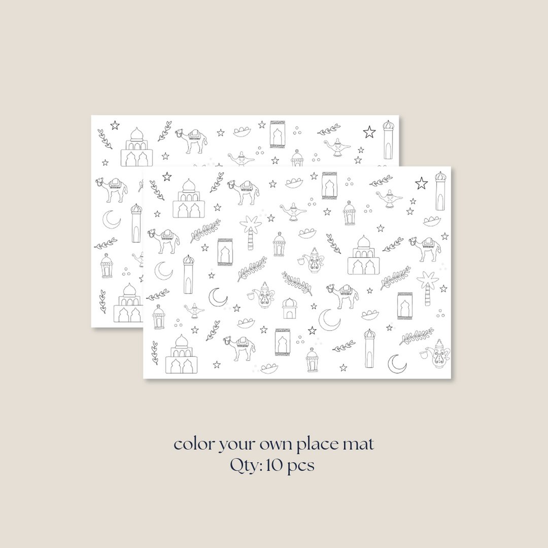 10-piece Color-Your-Own Lantern Nights placemats, 30x45 inches
