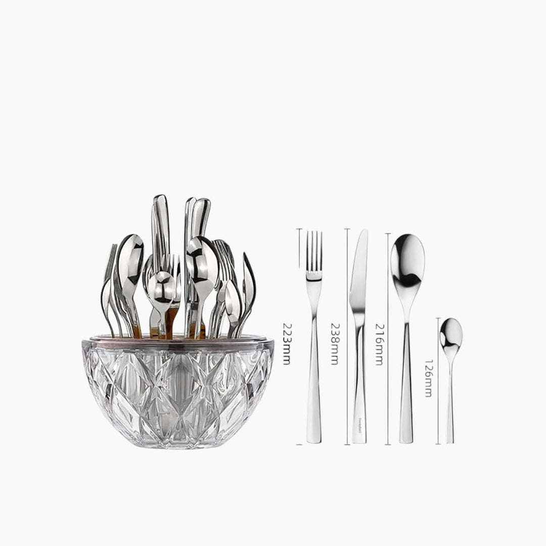 Large Crystal Cutlery Holder - HUNA